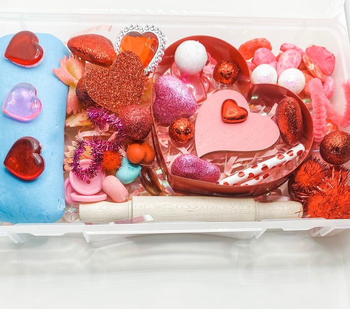Noted Paperie Heart Themed  Homemade Playdough Sensory Kits