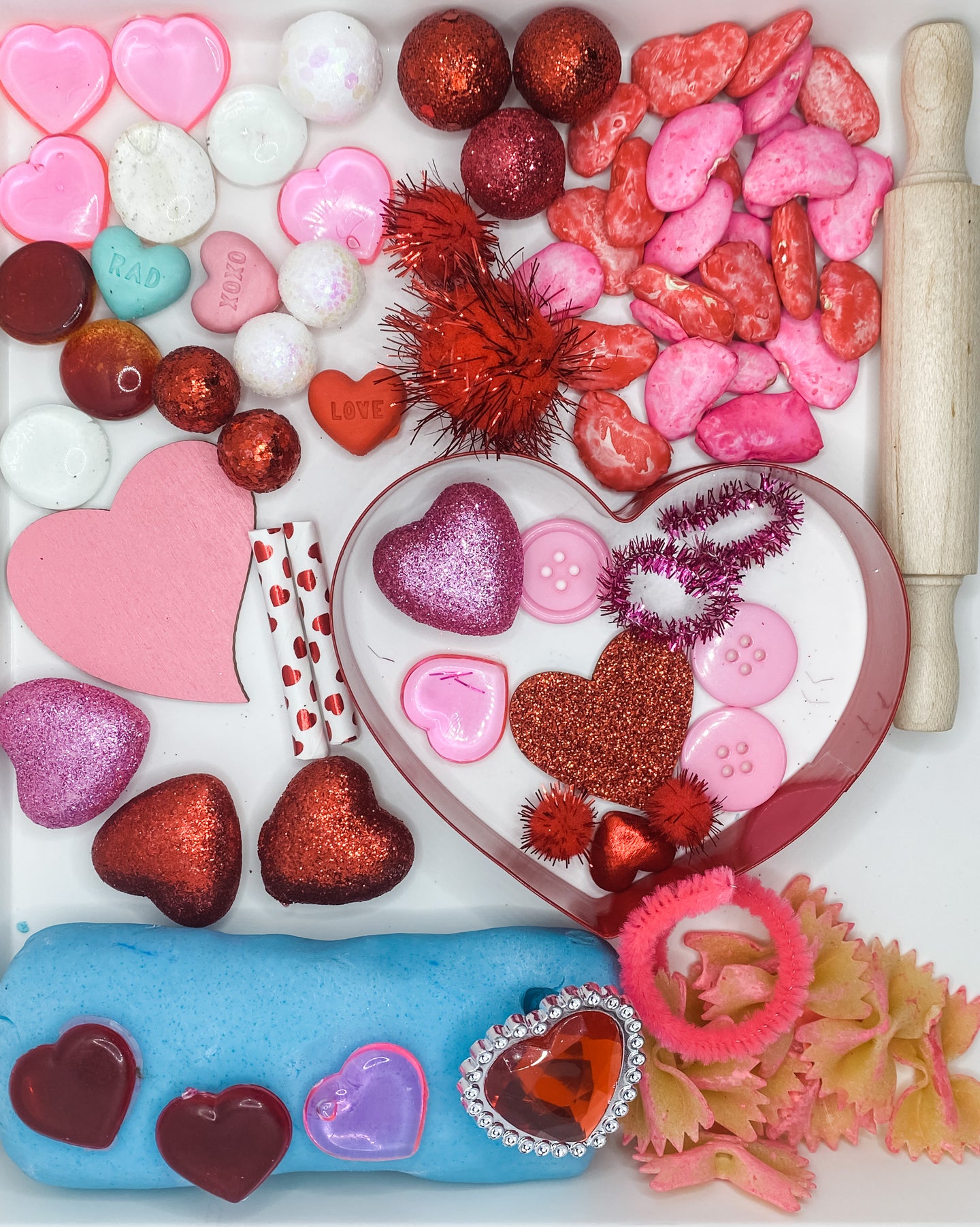 Noted Paperie Heart Themed  Homemade Playdough Sensory Kits